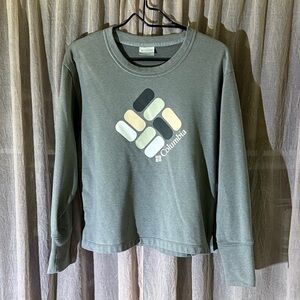Columbia Sage Green Graphic Crewneck Sweatshirt